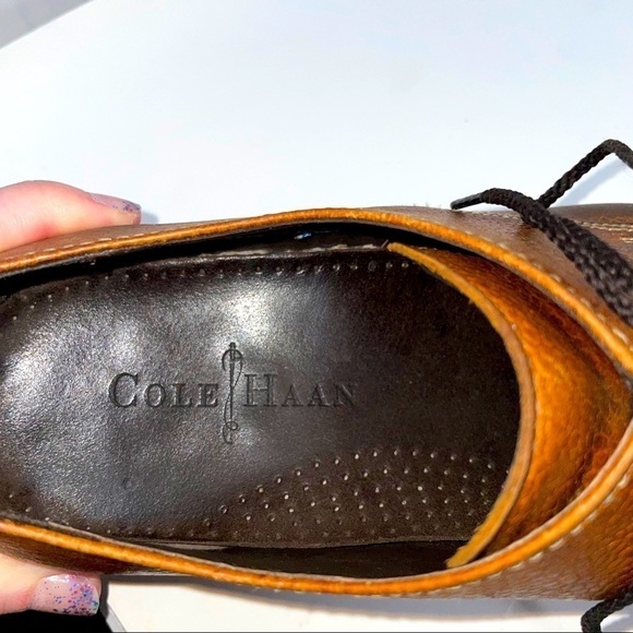 Cole Haan Men’s Leather Derby Shoes – Light Brown, Size 8 main image 8